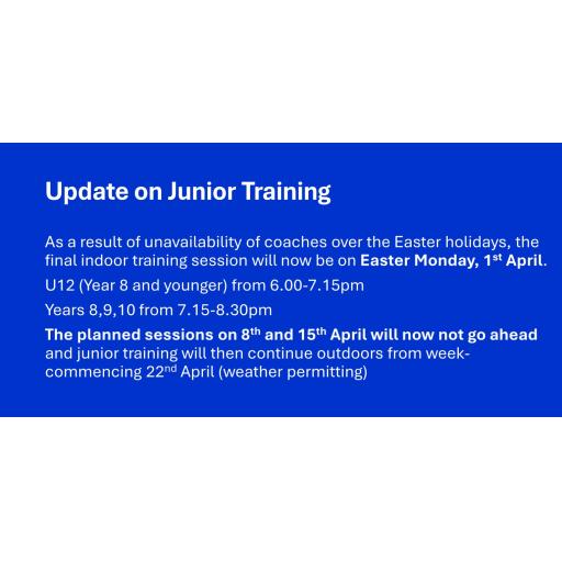 Update on Junior Training